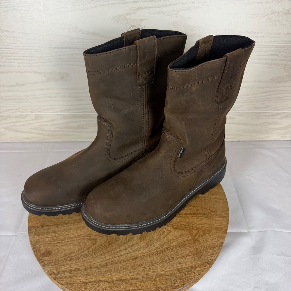 Wolverine Floorhand Waterproof Wellington Mens Work Boots Brown Leather W10682